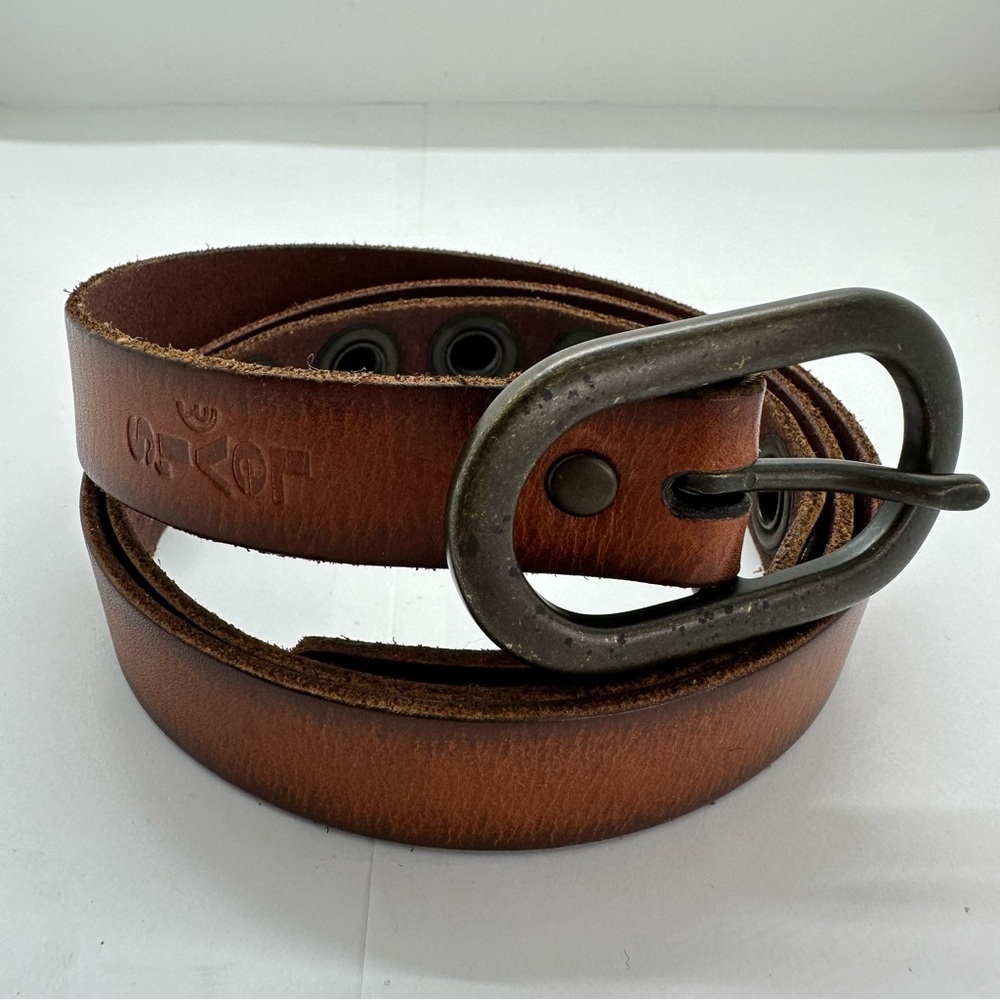 Levi's Brown Leather Belt with Silver Buckle